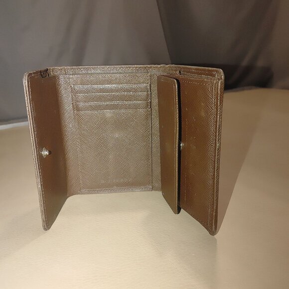 Burberry Nova Wallets Vintage Checkered Brown Coin Pouch Tri Fold Card Slots - Picture 4 of 16